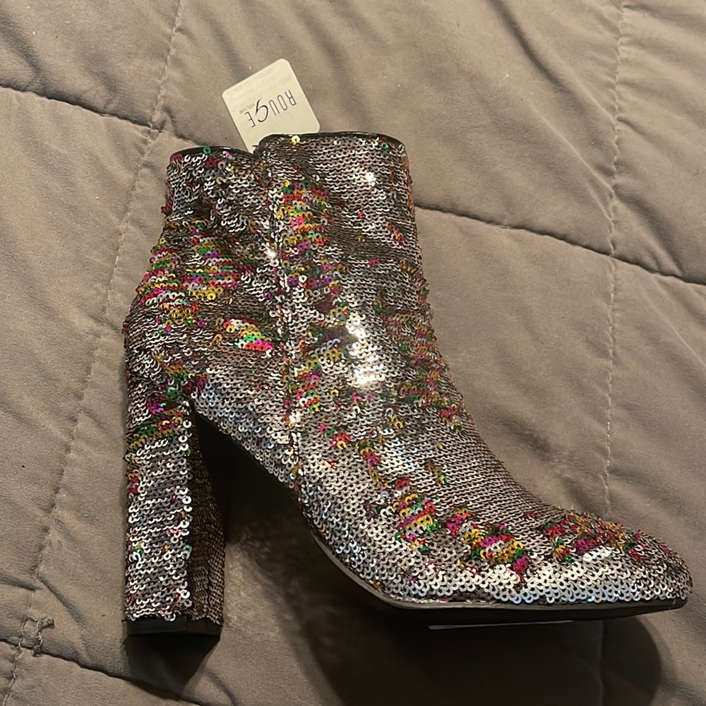 shiny sequins boots size 6.5